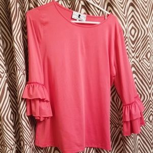 Coral layering shirt